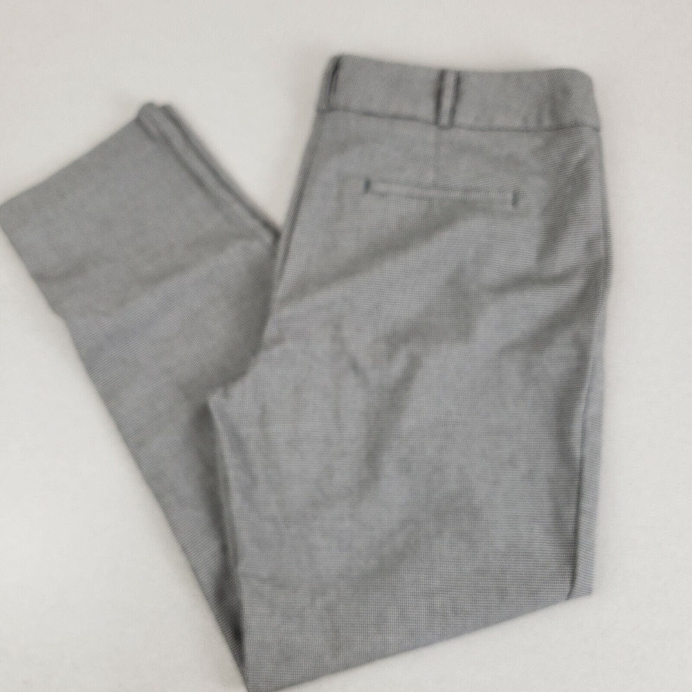 Liz Claiborne Womens Black White Mid Rise Flat Front Regular Fit Dress Pant Sz 6